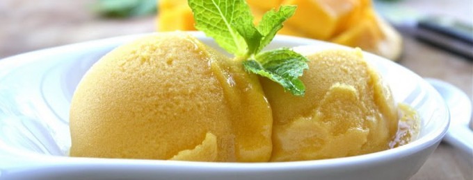 opskrift mango sorbet is