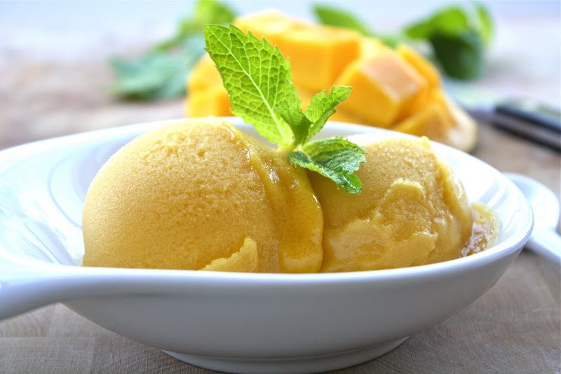 opskrift mango sorbet is