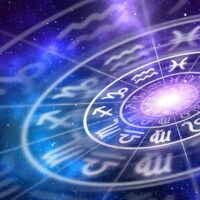 Et horoskophjul med de 12 astrologiske huse